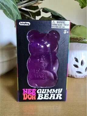 NIB Schylling Needoh Gummy Bear Squish PURPLE